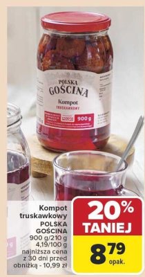 Kompot truskawkowy Polska Gościna promocja w Carrefour