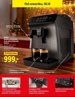 Ekspres ciśnieniowy Philips Series 800 EP0824/00, 1500 W promocja w Lidl