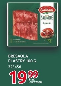 Bresaola plastry 100 g promocja w Selgros