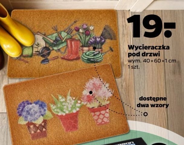 Wycieraczka pod drzwi 60 x 40 cm promocja w Netto