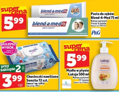 Chusteczki nawilżane Sensito 72 szt. promocja w TOPAZ