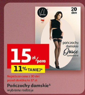 Pończochy damskie Grace samonośne 20 den promocja w Auchan