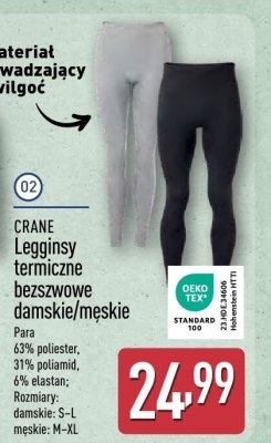 Legginsy termiczne bezszwowe damskie/męskie CRANE promocja w Aldi