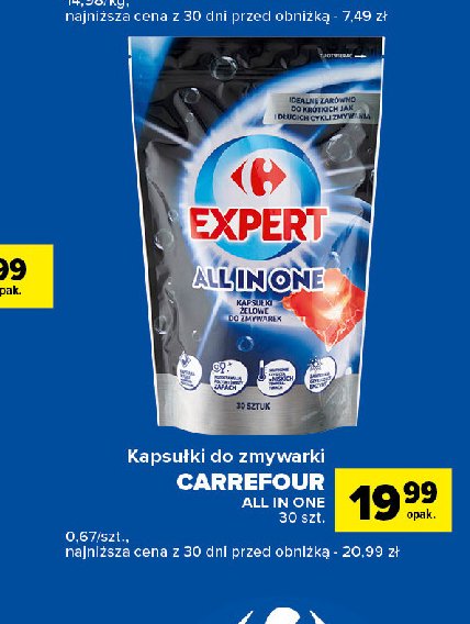 Kapsułki do zmywania all in one Carrefour expert promocja