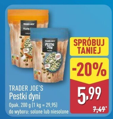 Pestki dyni niesolone promocja w Aldi