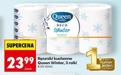Ręczniki kuchenne Queen Winter, 3 rolki promocja w Biedronka