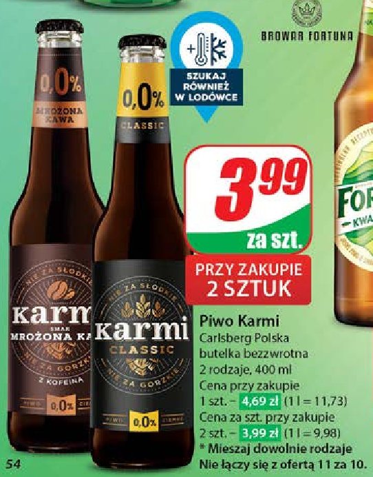 Piwo Karmi mrożona kawa promocja w Dino