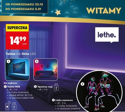 Taśma LED lethe - Tęczowy wąż promocja w Biedronka