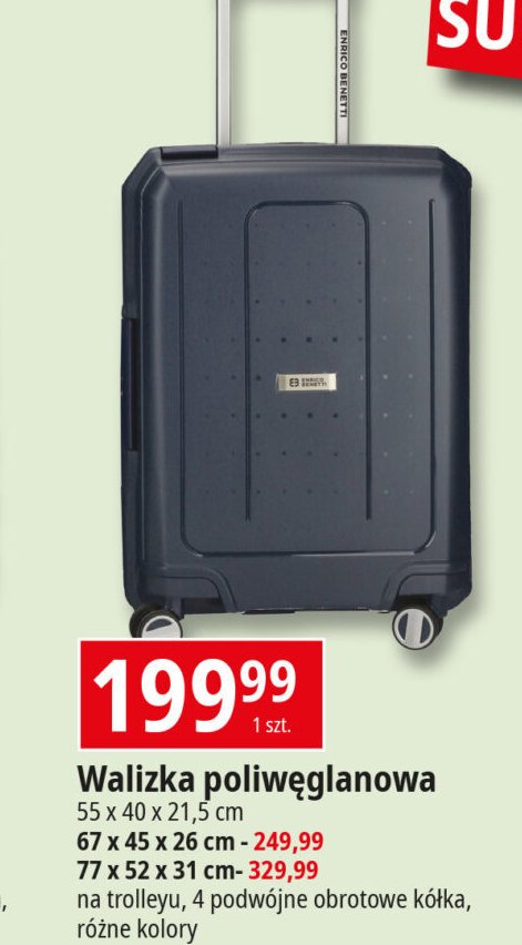 Walizka poliw臋glanowa 77 x 52 x 31 cm Enrico benetti promocja