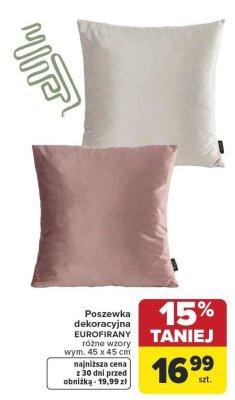 Poszewka dekoracyjna różne wzory Eurofirany promocja w Carrefour