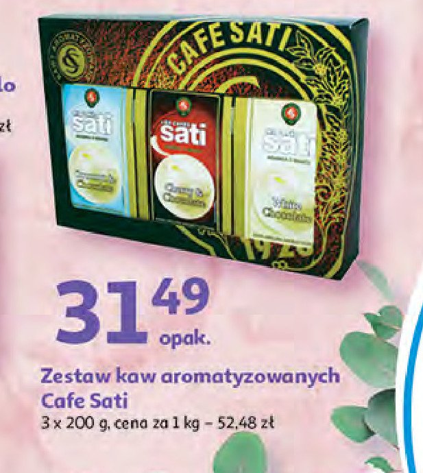 Zestaw kaw: whitechocolate + cherry&chocolate + coconut&chocolte Sati cafe promocja