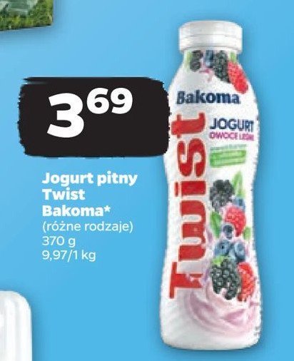 Jogurt owoce leśne Bakoma twist promocja w Netto