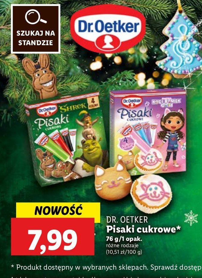 Pisaki cukrowe shrek Dr. oetker promocja