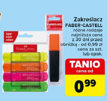 Zakreślacz żółty + pomarańczowy + różowy + zielony Faber-castell promocja