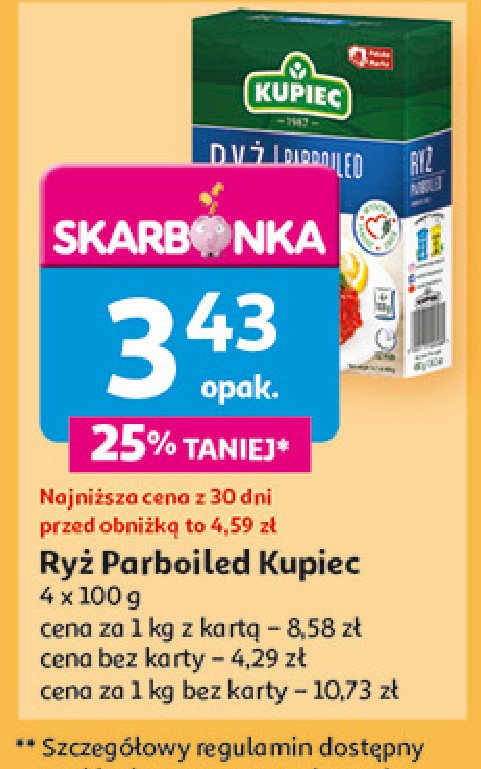 Ryż parboiled Kupiec promocja w Auchan