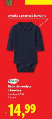Body niemowlęce z bawełną r. 62-92 promocja w Lidl