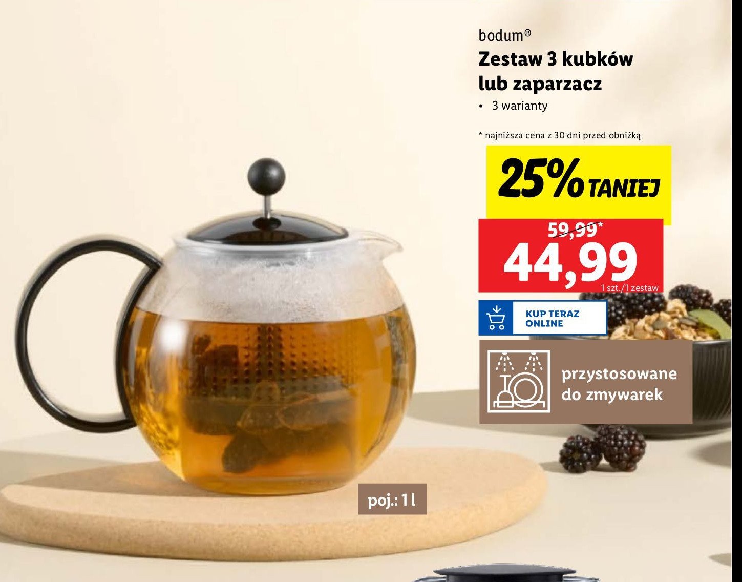 Zaparzacz do herbaty 1 l Bodum promocja