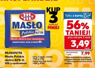 Masło Polskie ekstra 82% promocja w Kaufland