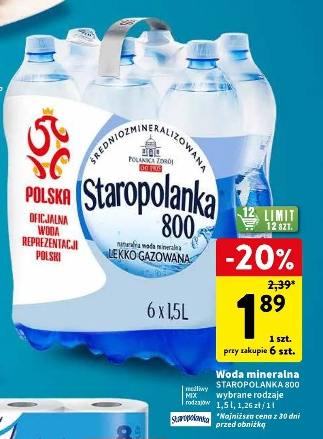 Woda lekki gaz Staropolanka 800 promocja