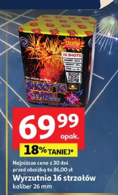 Wyrzutnia 16 strzałów Shoot to Thrill kaliber 26 mm promocja w Auchan