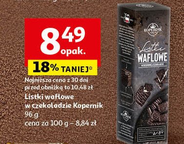 Listki waflowe czekoladowe Kopernik promocja