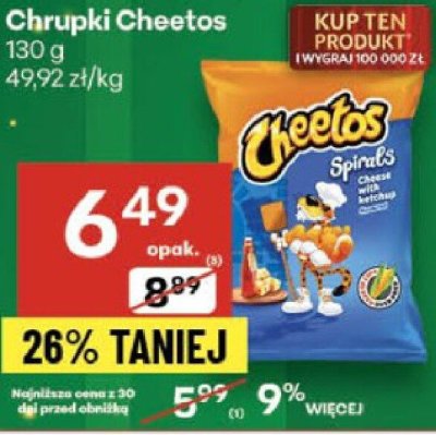 Chrupki Cheetos promocja w Delikatesy Centrum