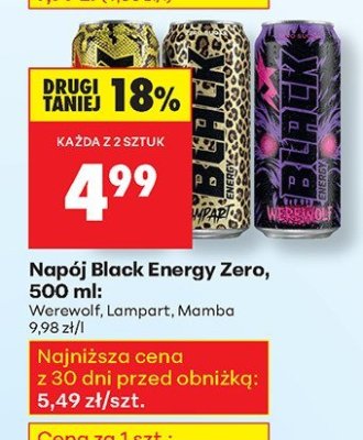 Napój Energy Zero Lampart 500 ml promocja w Biedronka