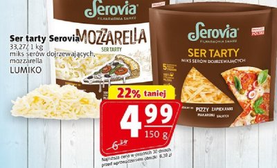 Ser tarty Serovia Mozarella LUMIKO miks serów dojrzewających 150 g promocja w Prim Market