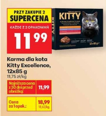 Karma dla kota Kitty Excellence, 12x85 g promocja w Biedronka