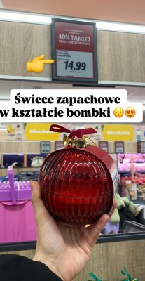 Świeczka zapachowa w kształcie bombki promocja w Lidl