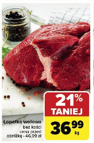 Łopatka wołowa bez kości promocja w Carrefour Market