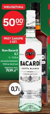 Rum Bacardi Carta Blanca 0,7l promocja w Żabka