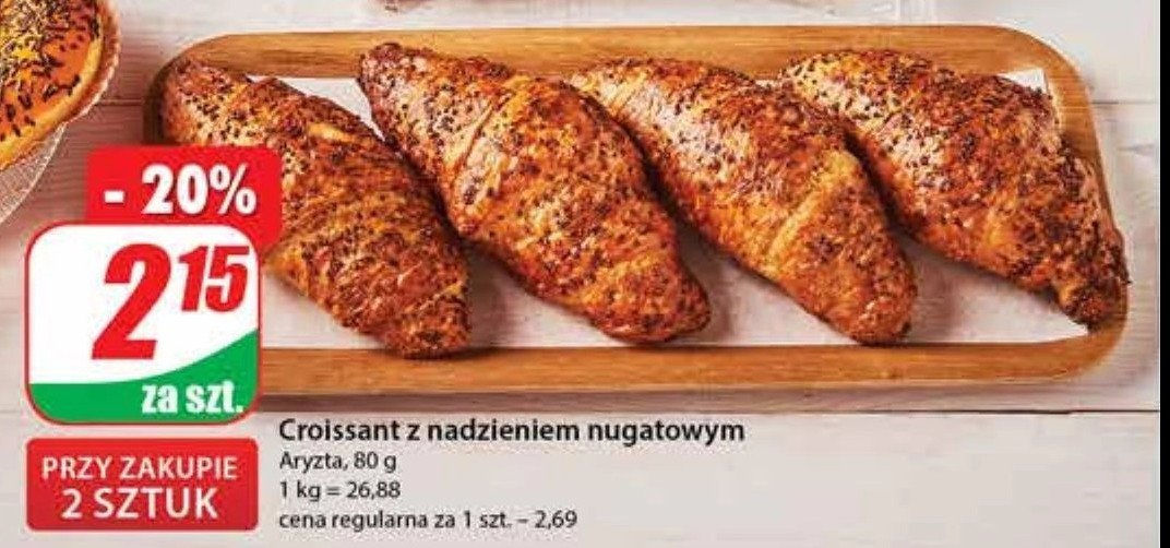 Croissant z nadzieniem nugatowym Aryzta promocja