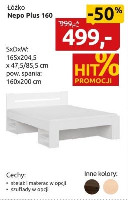 Łóżko Nepo Plus 160 promocja w Black Red White