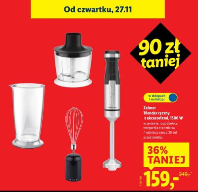 Blender ręczny z akcesoriami 1500 W promocja w Lidl