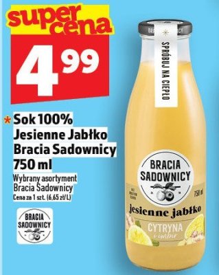 Sok 100% Jesienne Jabłko Bracia Sadownicy 750 ml promocja w TOPAZ