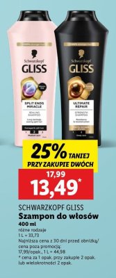 Szampon do włosów Gliss kur ultimate repair promocja