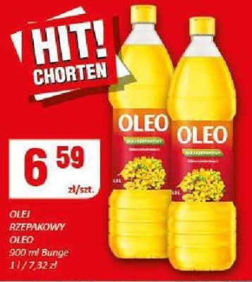 Olej rzepakowy OLEO promocja w Chorten