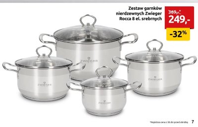Zestaw garnków nierdzewnych Zwieger Rocca 8 el. srebrnych promocja w Black Red White