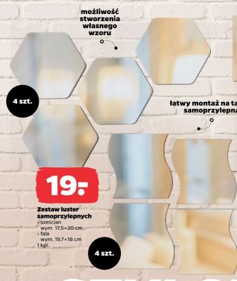 Zestaw luster samoprzylepnych fale promocja w Netto