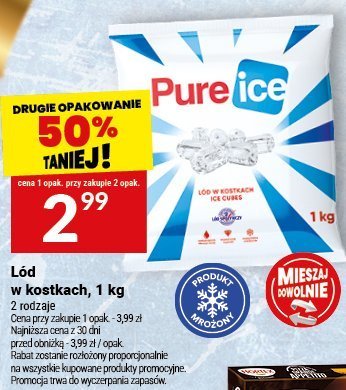 Lód w kostkach, 1 kg promocja w Twój Market