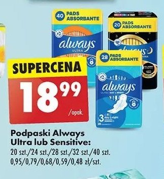 Podpaski higieniczne Always ultra night promocja