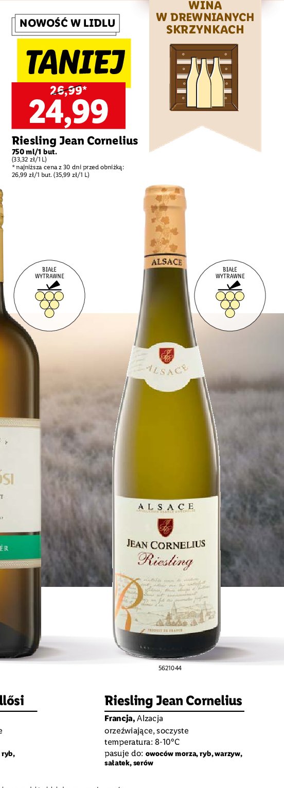 Wino wytrawne Alsace jean cornelius promocja w Lidl