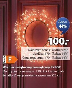 Wieniec świąteczny zewnętrzny PYROP promocja w Jysk