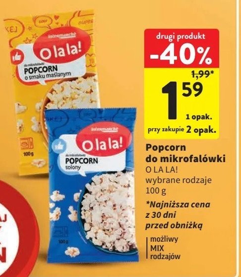 Popcorn maślany Intermarche o la la! promocja