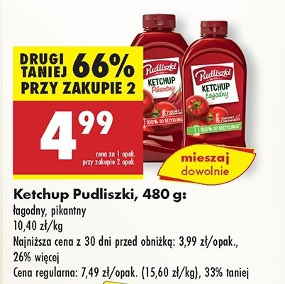 Ketchup pikantny Pudliszki promocja w Biedronka