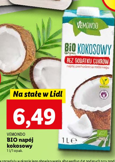 Napój kokosowy bez dodatku cukru Vemondo promocja