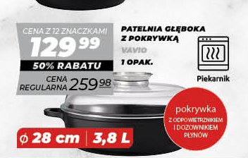 Patelnia g艂臋boka z pokrywk膮 28 cm Vavio promocja