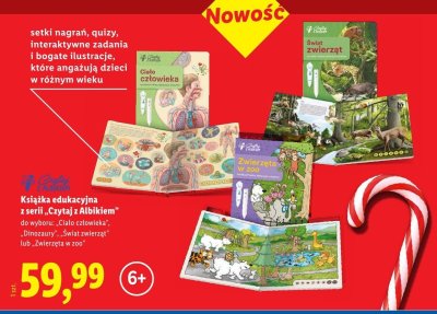 Książka edukacyjna z serii "Czytaj z Albikiem" - Ciało człowieka, Dinozaury, Świat zwierząt, Zwierzęta w zoo promocja w Lidl