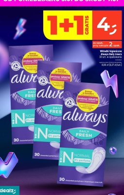 Wkładki higieniczne Always Daily Liners 30 szt. w opakowaniu promocja w Dealz